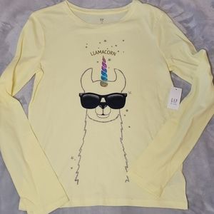 NWT GAP kids Llama + unicorn long sleeve